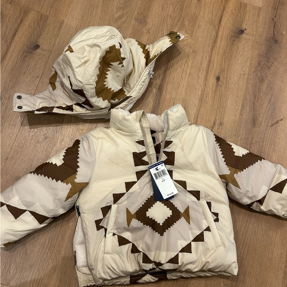 Polo by Ralph Lauren Kids Puffer Jacket - Cream and Brown
